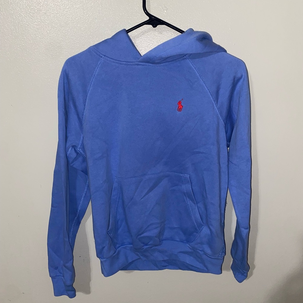 Ralph Lauren Blue Hooded Sweatshirt with Logo